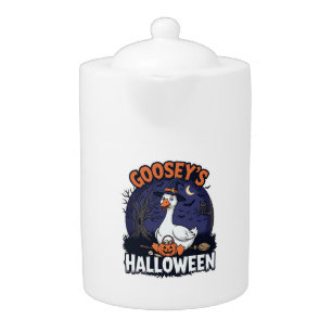 Gooseys Halloween Goose Witch Hat Pumpkin_1 Teapot