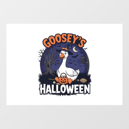 Gooseys Halloween Goose Witch Hat Pumpkin_1 Window Cling