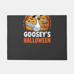 Gooseys Halloween Witch Goose Retro Cartoon Design Doormat