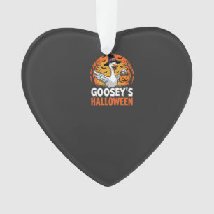 Gooseys Halloween Witch Goose Retro Cartoon Design Ornament