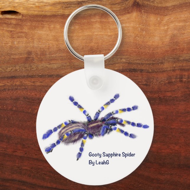 Gooty Sapphire Tarantula Spider Personalized Keychain Zazzle