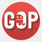 GOP Republican Party Elephant Symbol Classic Round Sticker | Zazzle.com
