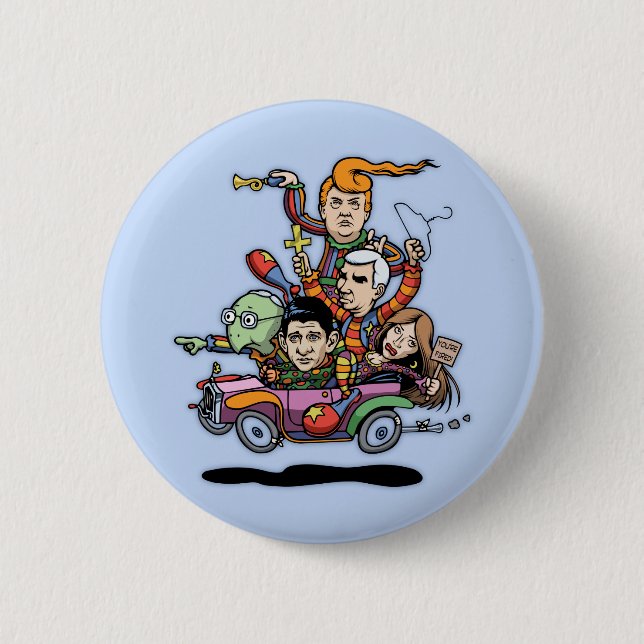 GOP Clown Car '16 Pinback Button (Front)