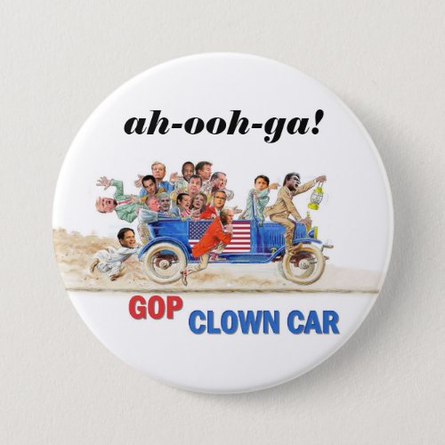 GOP Clown Car Pinback Button