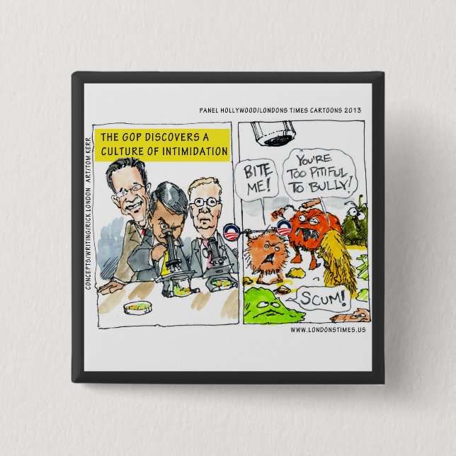 GOP Discovers Culture Of Intimidation Funny Button (Front)