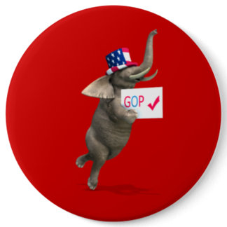 GOP Elephant Button