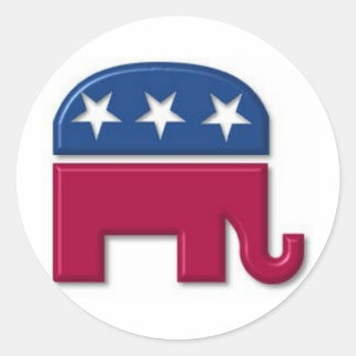 GOP Elephant Classic Round Sticker
