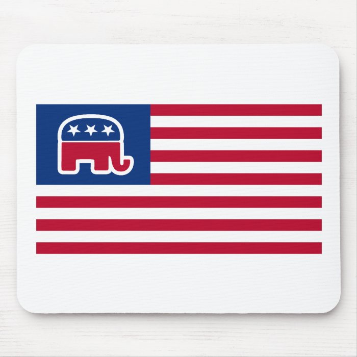 GOP Elephant Logo Flag Mouse Pads
