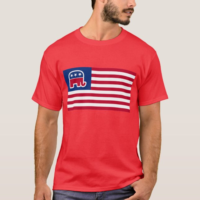 GOP Elephant Logo Flag T-Shirt (Front)