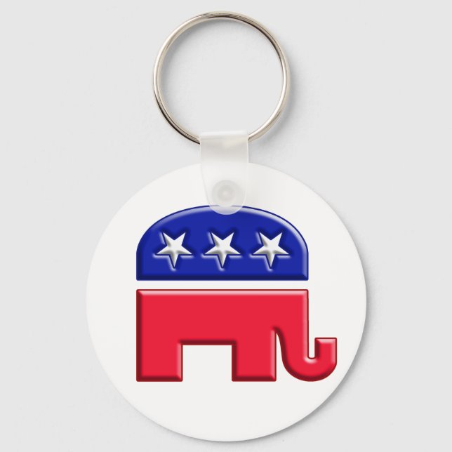 GOP Elephant Logo Keychain (Front)