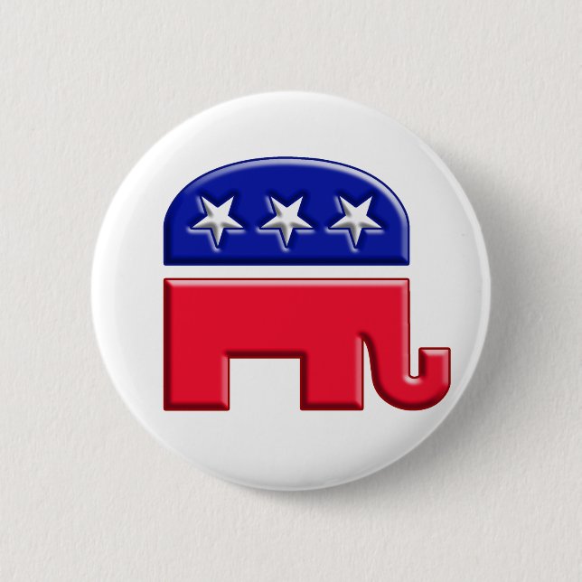 GOP Elephant Logo Pinback Button (Front)