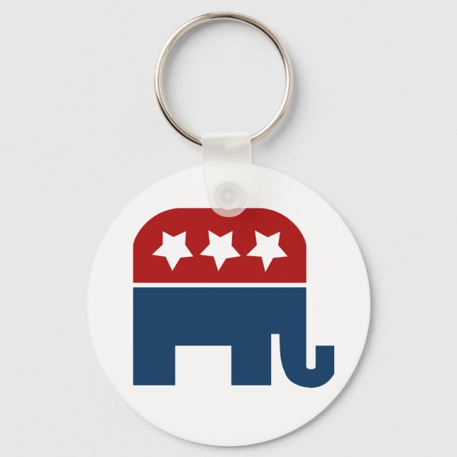 GOP elephant Logo republican design  Keychain (Front)