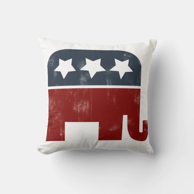 GOP elephant logo Throw Pillow (Front)