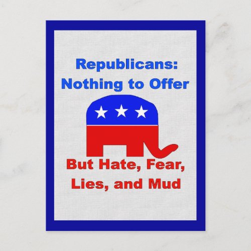 GOP Fearmongers Postcard