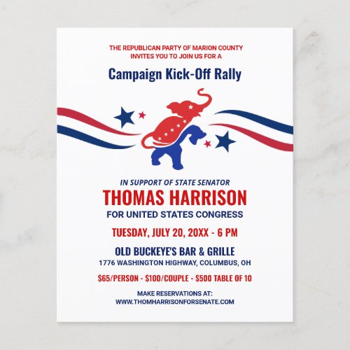 GOP Fundraising Campaign Kickoff Budget Flyer