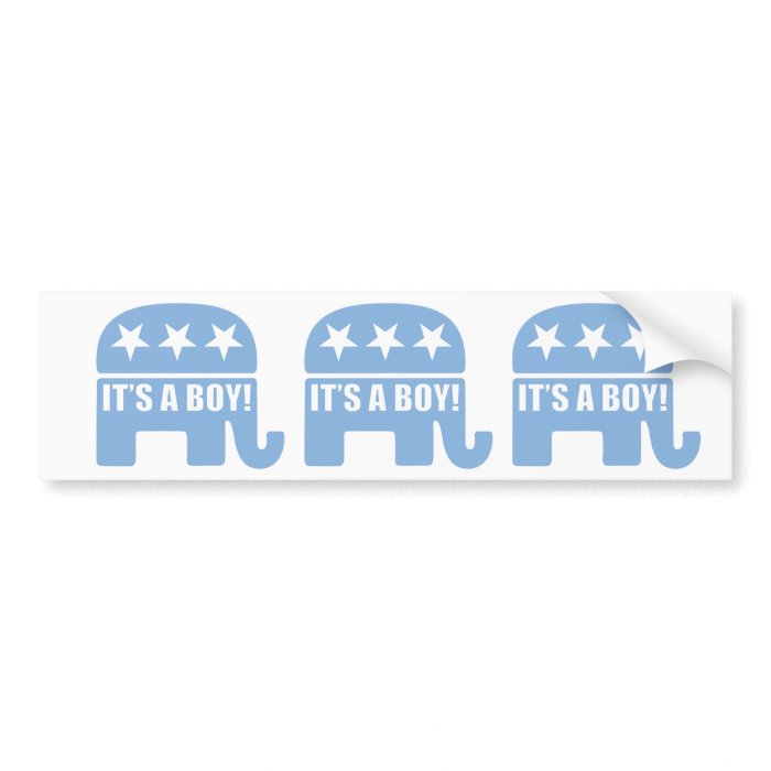 GOP "It's A Boy" Bumper Stickers