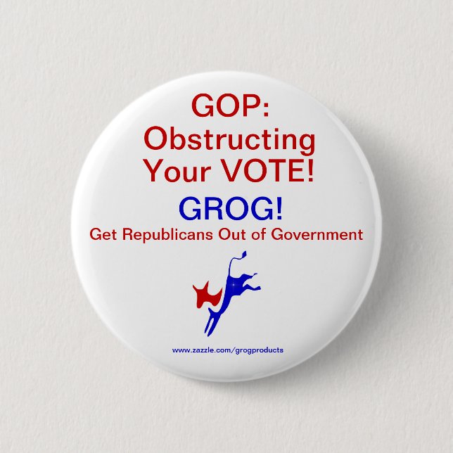 GOP Obstructing Vote! Pin/Button Pinback Button (Front)