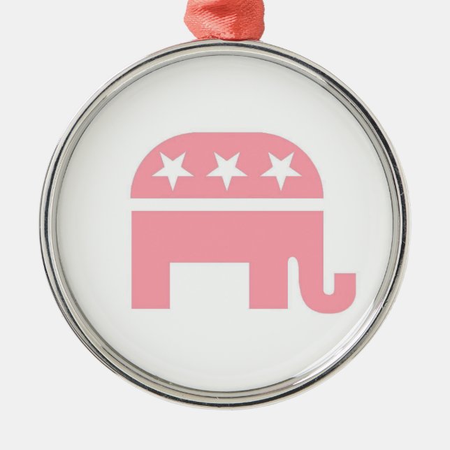 GOP Pink Elephant Cristmas Ornament (Front)