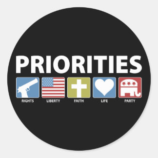 GOP Priorities Classic Round Sticker