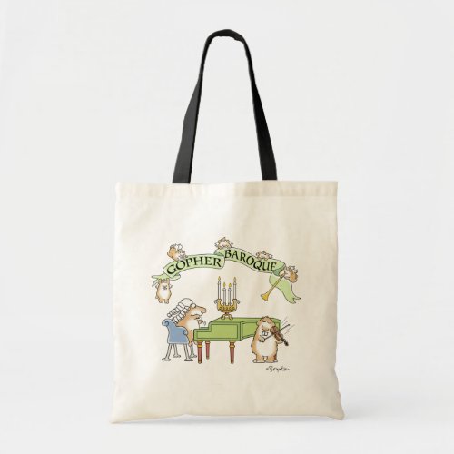 Gopher Baroque by Sandra Boynton Harpsichord Humor Tote Bag
