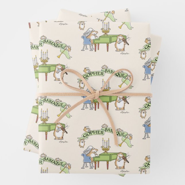 GOPHER BAROQUE by Sandra Boynton Wrapping Paper Sheets (In situ)