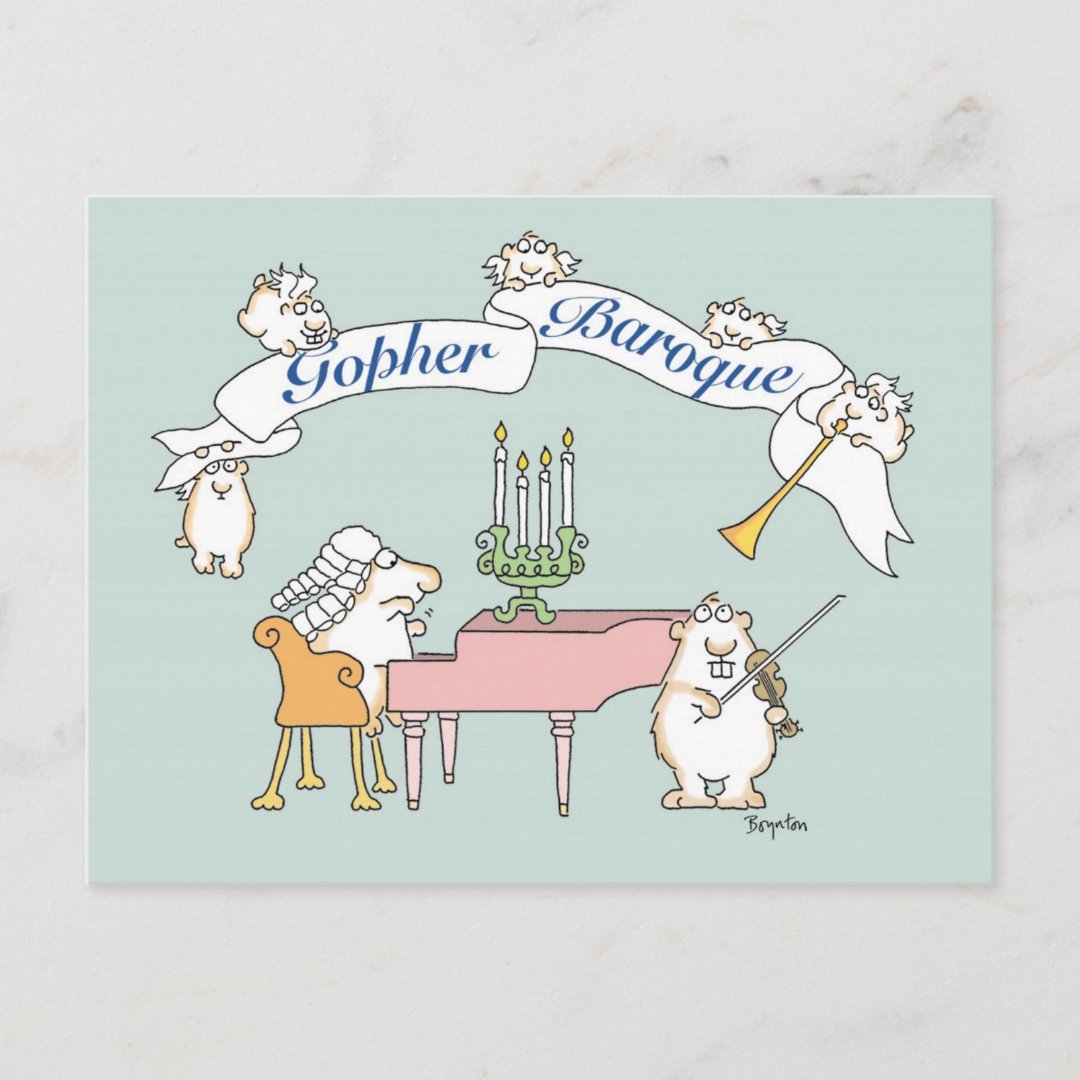 GOPHER BAROQUE postcard by Sandra Boynton Zazzle
