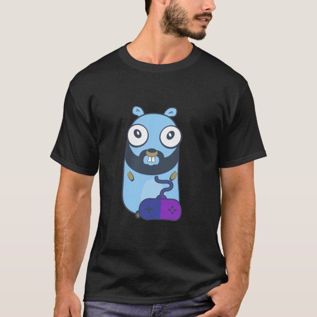 Gopher gamer. Golang T-Shirt (Front)