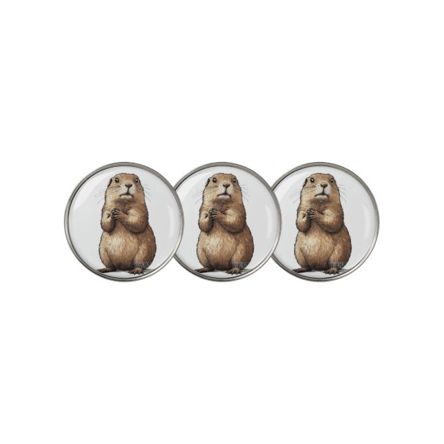 GOPHER GOLF BALL MARKERS--Set of Three Marker (3 Up)
