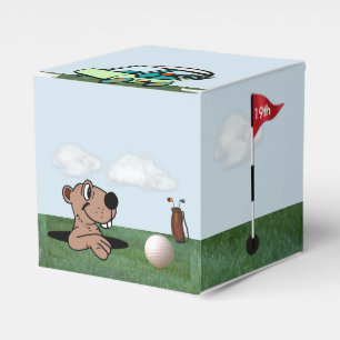 Gopher & Golf Favor Box w/Ball, Flag, & Cart