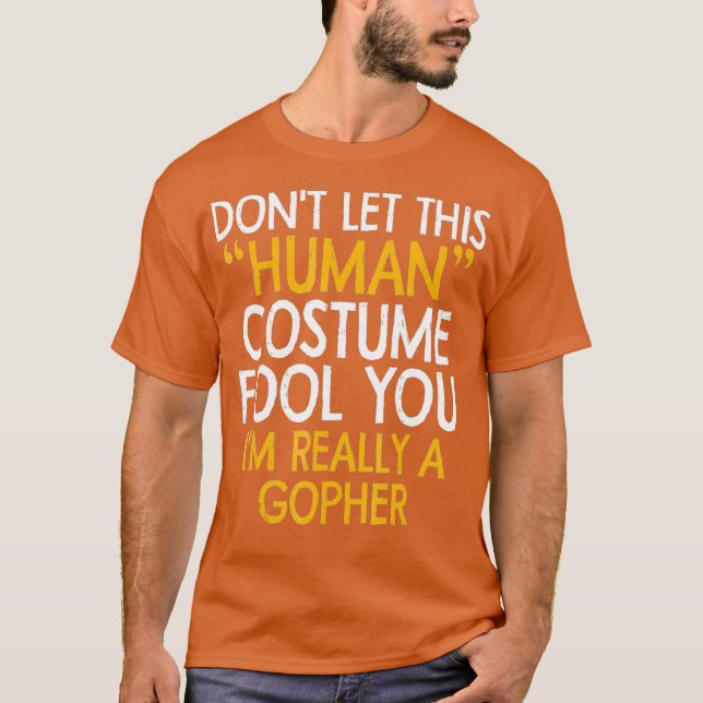 Gopher Human Costume  Halloween 2018  Gift idea T-Shirt (Front)