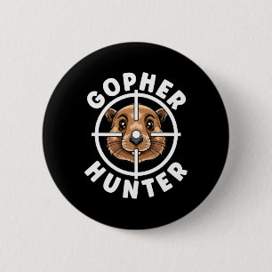 Gopher Hunter Crosshairs Trap Hunting  Button