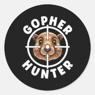 Gopher Hunter Crosshairs Trap Hunting  Classic Round Sticker