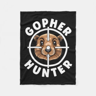 Gopher Hunter Crosshairs Trap Hunting  Fleece Blanket