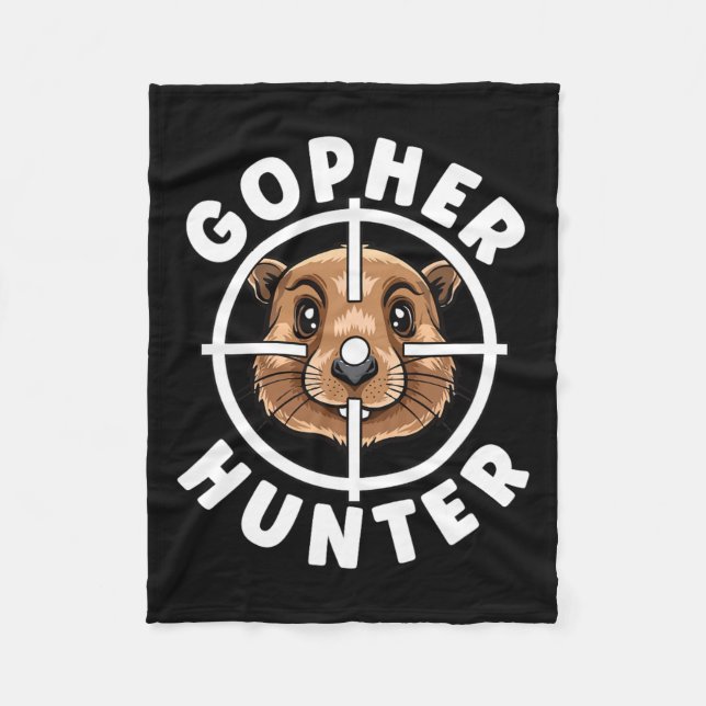 Gopher Hunter Crosshairs Trap Hunting  Fleece Blanket (Front)