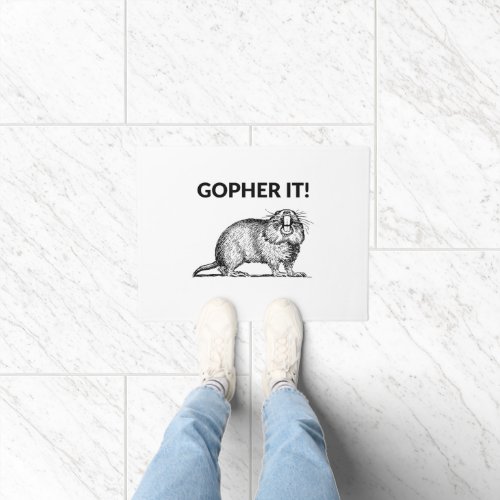 Gopher It Funny Gopher Pun Doormat