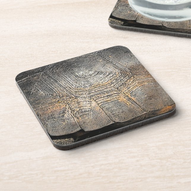 Gopher Tortoise Shell Design Drink Coaster (Left Side)