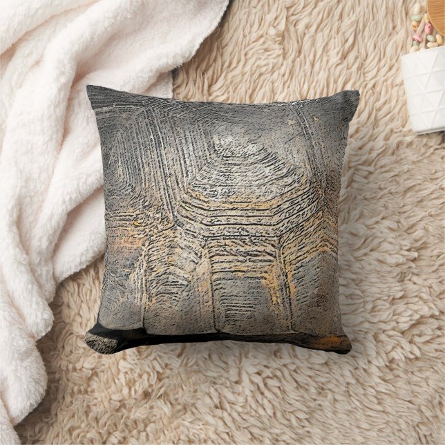 Gopher Tortoise Shell Design Throw Pillow (Blanket)