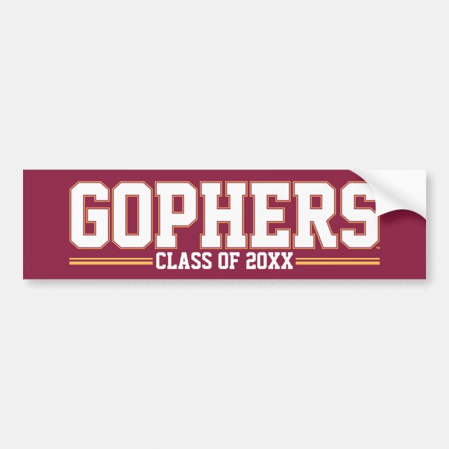 Gophers with Class Year Bumper Sticker (Front)