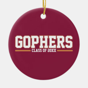 Gophers with Class Year Ceramic Ornament