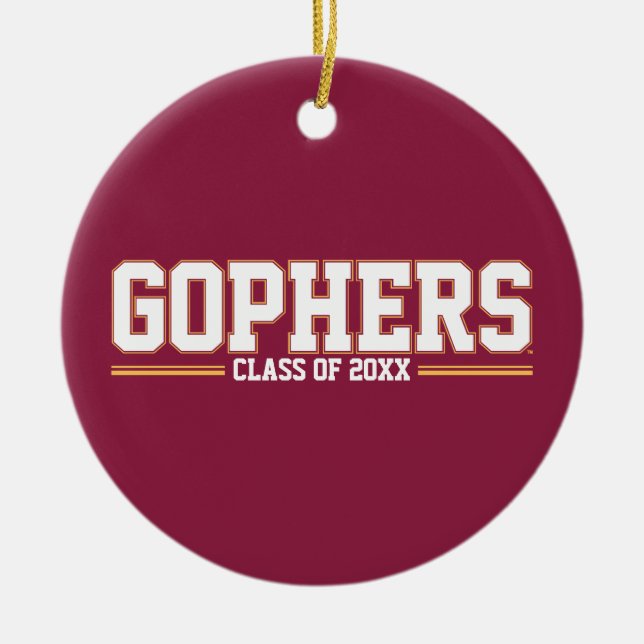 Gophers with Class Year Ceramic Ornament (Front)