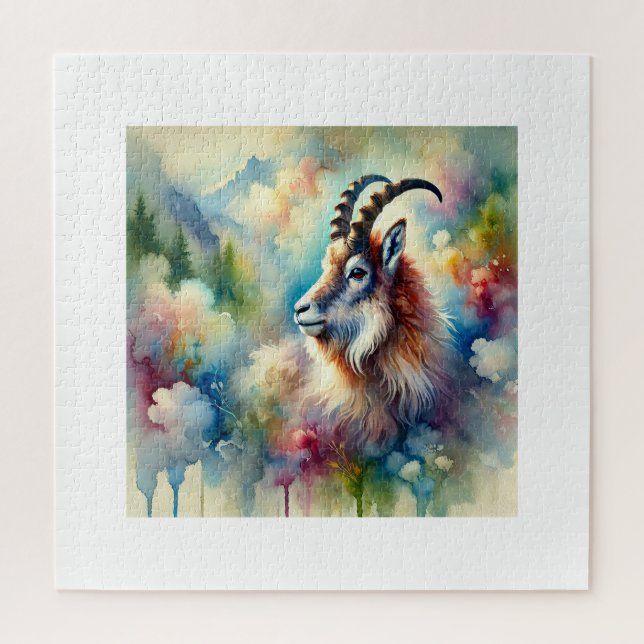 Goral Elegance in Watercolor 220824AREF128 - Water Jigsaw Puzzle (Vertical)