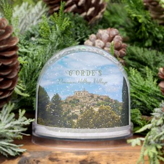 GORDES, HILLTOP VILLAGE IN PROVENCE, FRANCE SNOW GLOBES 