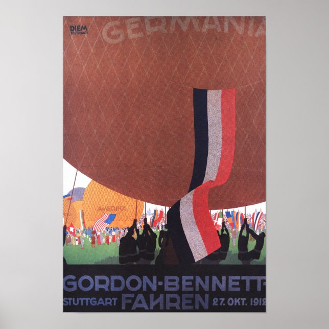 Gordon Bennett Hot-Air Balloon Race Poster (Front)