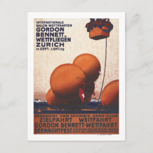 Gordon Bennett Hot-Air Balloon Race Poster Postcard