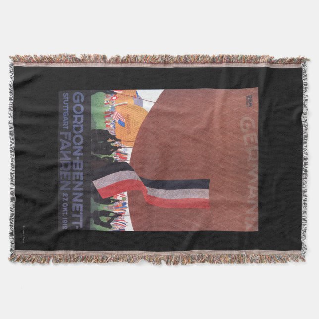 Gordon Bennett Hot-Air Balloon Race Throw Blanket (Front)