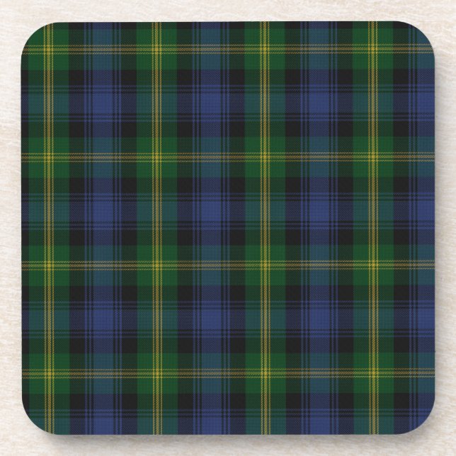 Gordon Clan Family Tartan Beverage Coaster (Front)