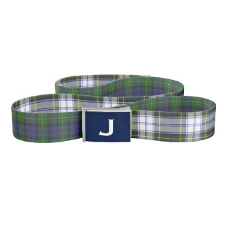 Gordon Clan Tartan Plaid Monogram Belt