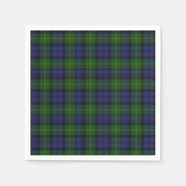 Gordon Clan Tartan Plaid Paper Napkins (Front)