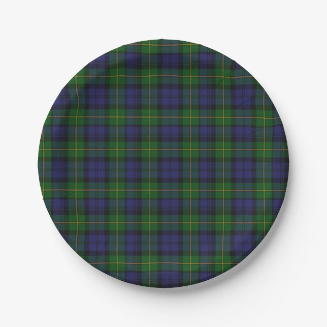 Gordon Clan Tartan Plaid Paper Plate (Front)