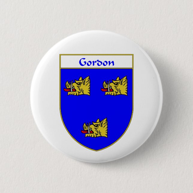 Gordon Coat of Arms/Family Crest Pinback Button (Front)